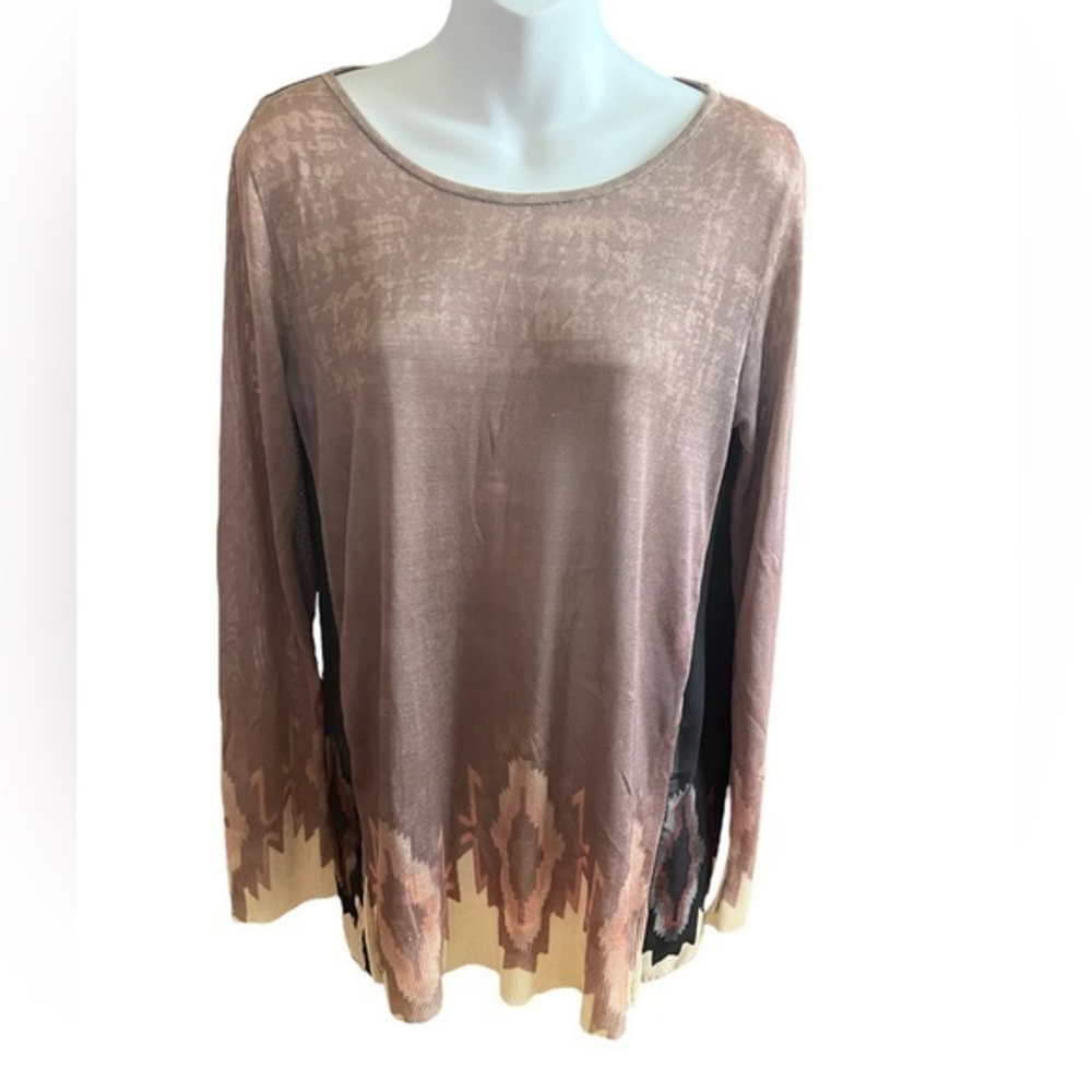 Le Lis Blanc Brown & Black Long Sleeve‎ sweater size medium